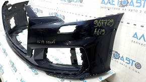 Bare front bumper for Audi A6 C8 19-23 with park assist and headlight washer, S-Line, without caps, blue, scratches, dents, broken fasteners