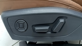 Driver's seat for Audi A6 C8 19-25 with airbag, electric, heated, ventilated, light brown leather, black plastic, bracket corrosion, microcracks