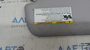 Right sun visor for Toyota Prius 50 19-22, gray, without hook, with overlay, dry-cleanable