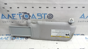 Left visor for Toyota Prius 50 19-22, gray, without hook, with overlay, dry-cleanable