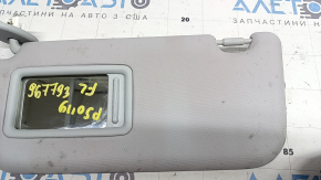 Left visor for Toyota Prius 50 19-22, gray, without hook, with overlay, dry-cleanable