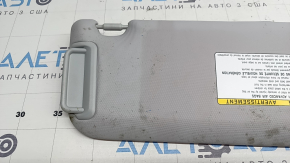 Left visor for Toyota Prius 50 19-22, gray, without hook, with overlay, dry-cleanable