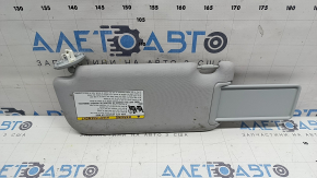 Right sun visor for Toyota Prius 50 19-22, gray, without hook, with overlay, dry-cleanable