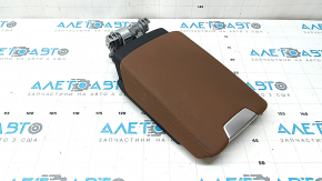 Armrest of the center console Audi A6 C8 19-25 light brown leather, pokes