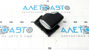 Audi A6 C8 19-25 gear knob, black leather with gray stitching, with overlay