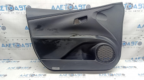 Front left door panel for Toyota Prius 50 17-22, black with black insert, with armrest, black leather, scratches, dry-cleanable