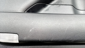 Front left door panel for Toyota Prius 50 17-22, black with black insert, with armrest, black leather, scratches, dry-cleanable