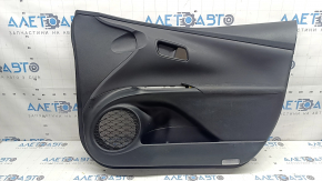 Front right door panel for Toyota Prius 50 16-22, black with black plastic insert, black leather armrest, scratches, dry cleanable