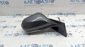 Right side mirror assembly for Toyota Prius 50 16-20 6-pin, BSM, graphite, crack in cover, missing cover fragment, scratches, after repair