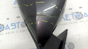 Right side mirror assembly for Toyota Prius 50 16-20 6-pin, BSM, graphite, crack in cover, missing cover fragment, scratches, after repair