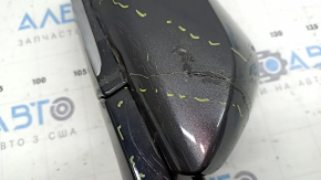 Right side mirror assembly for Toyota Prius 50 16-20 6-pin, BSM, graphite, crack in cover, missing cover fragment, scratches, after repair