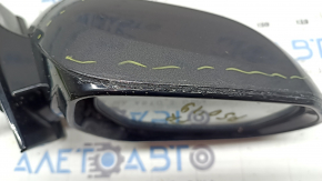 Right side mirror assembly for Toyota Prius 50 16-20 6-pin, BSM, graphite, crack in cover, missing cover fragment, scratches, after repair