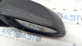Right side mirror assembly for Toyota Prius 50 16-20 6-pin, BSM, graphite, crack in cover, missing cover fragment, scratches, after repair