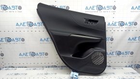 Door trim panel rear left Toyota Venza 21-22 XLE, Limited black leather with gray stitching, dark gray trim, with button, scratches
