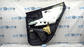 Door trim panel rear left Toyota Venza 21-22 XLE, Limited black leather with gray stitching, dark gray trim, with button, scratches