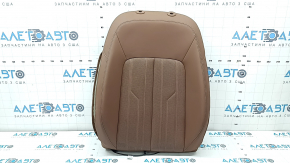 Audi A6 C8 19-25 passenger seat back upholstery, light brown leather, heated, ventilated, torn, worn