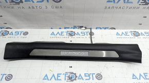 Illuminated front left door sill plate for Toyota Venza 21-24, black, scratches
