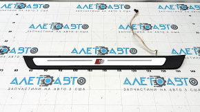 Audi A6 C8 19-25 black outer door sill trim with chrome insert and backlight, S-Line, filed down, butt