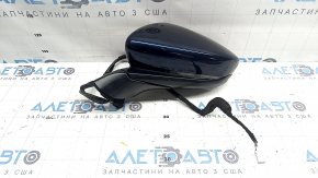 Left side mirror assembly for Mazda 3 19-22 4D, 6 pins, turn signal, heated, BSM, Japan built, blue