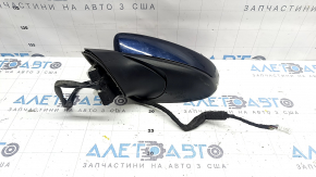 Left side mirror assembly for Mazda 3 19-22 4D, 6 pins, turn signal, heated, BSM, Japan built, blue