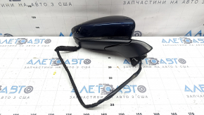Right side mirror assembly Mazda 3 19-22 4d 6-pin, turn signal, heated, BSM, Japan built, blue, worn
