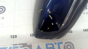 Right side mirror assembly Mazda 3 19-22 4d 6-pin, turn signal, heated, BSM, Japan built, blue, worn