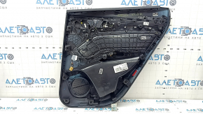 Door trim panel rear left Audi Q5 80A 21-24 black, armrest and insert gray leather, with overlays, with handle, tear, dents, scratches