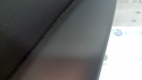 Front right door trim card Mazda 3 19-23 4d black leather, Japan built, with speaker trim and handle cap, armrest and insert black leather, brown stitching, scratches