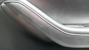Front right door trim card Mazda 3 19-23 4d black leather, Japan built, with speaker trim and handle cap, armrest and insert black leather, brown stitching, scratches