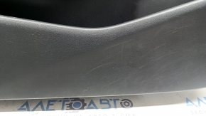 Front left door panel for Mazda 3 19-23 4D, black leather, Japan built, with speaker trim and handle cap, armrest and insert, black leather, brown stitching, scratches