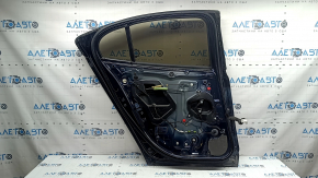Rear left door assembly Mazda 3 19-26 4d, blue 42M, bumpers, torn side trim seal