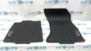 Set of black rubber floor mats for the Audi Q5 80A 18-24