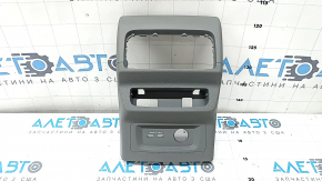Audi Q5 80A 18-24 rear center console trim, gray, with lower trim for USB Hub, crack in mount, scratches