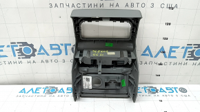 Audi Q5 80A 18-24 rear center console trim, gray, with lower trim for USB Hub, crack in mount, scratches