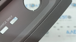 Audi Q5 80A 18-24 rear center console trim, gray, with lower trim for USB Hub, crack in mount, scratches
