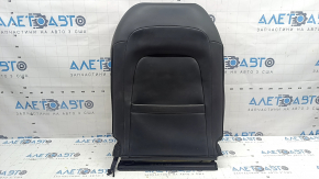 Mazda 3 19-22 passenger seat back upholstery, black leather, brown stitching
