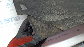 The right underbody protection of the Audi A4 B9 17-25 is worn and broken.