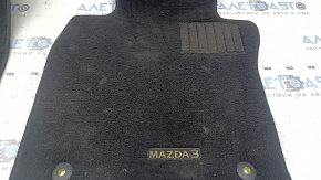 Set of black fabric floor mats for Mazda 3 19-23, ready for cleaning