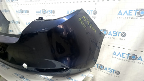 Naked rear bumper Mazda 3 19-26 4d, blue, non-factory holes, missing fragment, crack