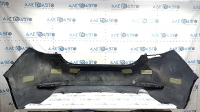 Naked rear bumper Mazda 3 19-26 4d, blue, non-factory holes, missing fragment, crack