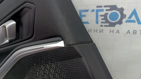 Rear left door panel trim for BMW 3 G20 19-26, black, without curtain, black leather insert, with handle, with backlight, with chrome insert and speaker grille, tear, scratches