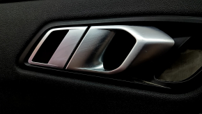 Front left door trim panel for BMW 3 G20 19-26 black, black leather insert, with handle, with backlight, with chrome insert and speaker grille, memory, scratches