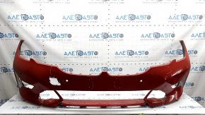 Bare front bumper BMW 3 G20 19-22 for parking sensors, red, chips, non-factory holes, peeling paint, scratches, repainted