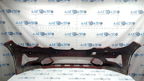 Bare front bumper BMW 3 G20 19-22 for parking sensors, red, chips, non-factory holes, peeling paint, scratches, repainted
