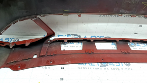 Bare front bumper BMW 3 G20 19-22 for parking sensors, red, chips, non-factory holes, peeling paint, scratches, repainted