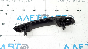 Front left outer door handle assembly for Audi Q5 80A 18-24 keyless, with backlight, 4 parts, broken backlight and trim mount, crack in trim