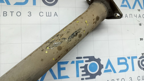 The rear muffler with a barrel for a Toyota Venza 21-24 is dented on the right pipe.