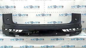 The bare rear bumper, upper part of the Audi Q5 80A 21-24, for parking sensors, black, pressed, torn, cracks, scratches, missing fragment