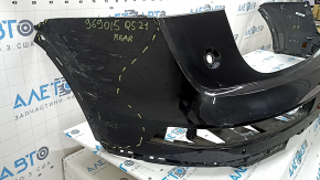 The bare rear bumper, upper part of the Audi Q5 80A 21-24, for parking sensors, black, pressed, torn, cracks, scratches, missing fragment