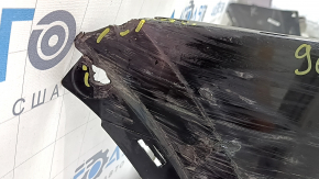The bare rear bumper, upper part of the Audi Q5 80A 21-24, for parking sensors, black, pressed, torn, cracks, scratches, missing fragment